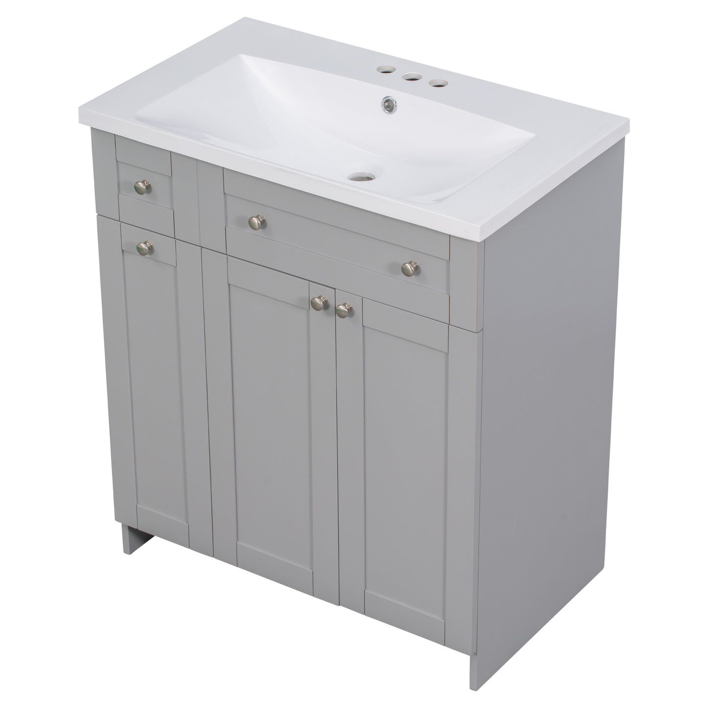 30" Bathroom vanity with Single Sink in grey,Combo Cabinet Undermount Sink,Bathroom Storage Cabinet