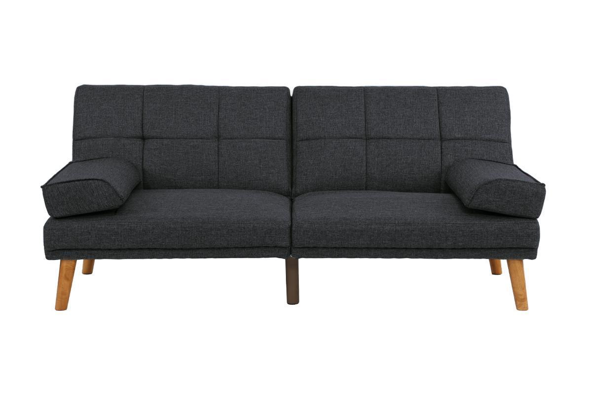 Contemporary Black Polyfiber 2pc Sectional Sofa Set with Adjustable Chaise