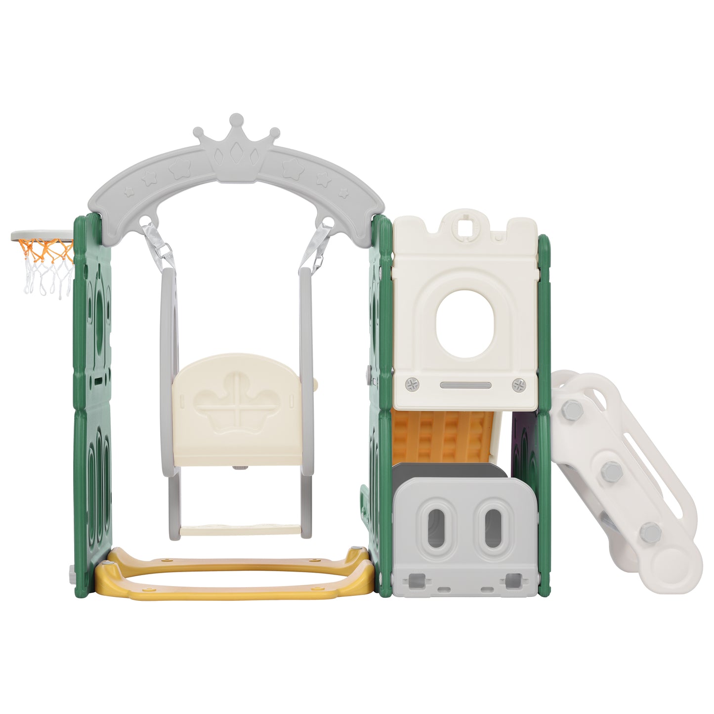 5-in-1 Kids Playground Climber Slide and Swing Set