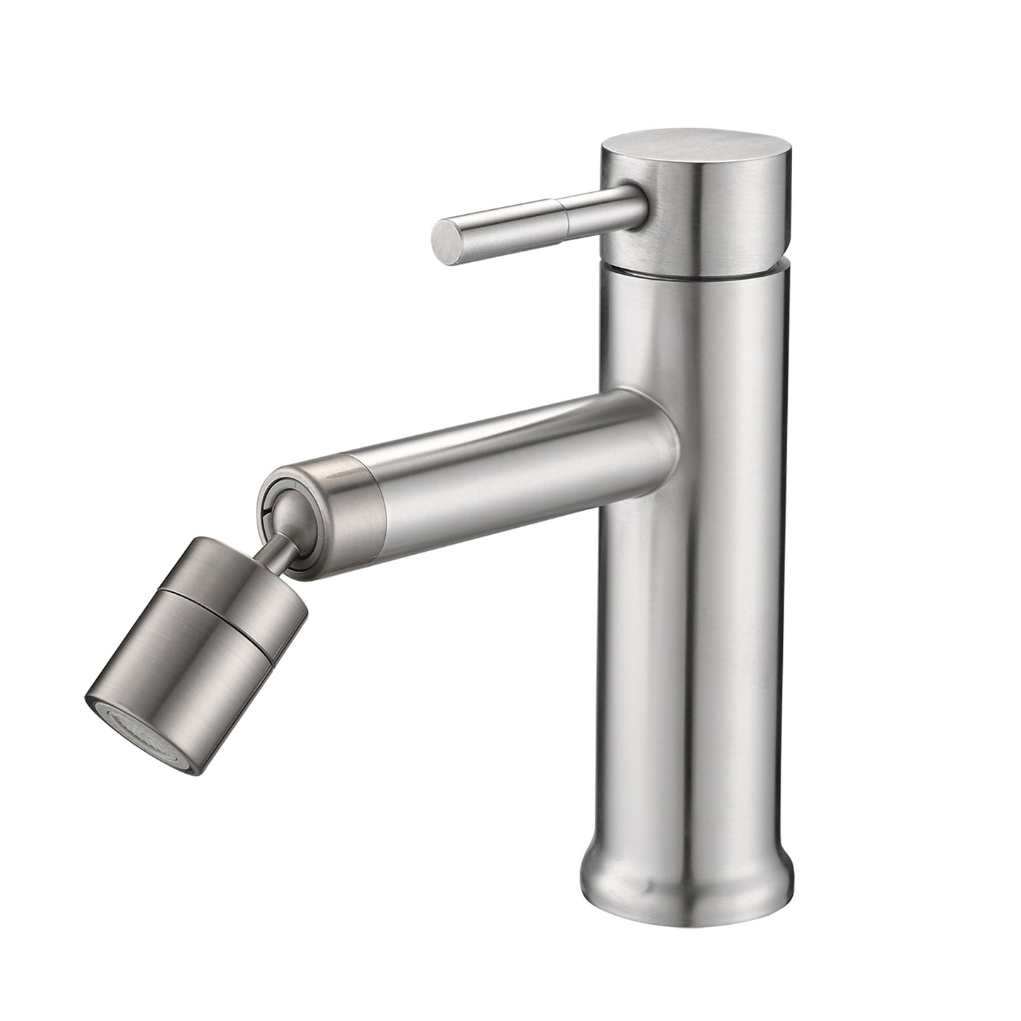 2 Mode Brushed Nickel Bathroom Faucet with 360° Rotating Aerator