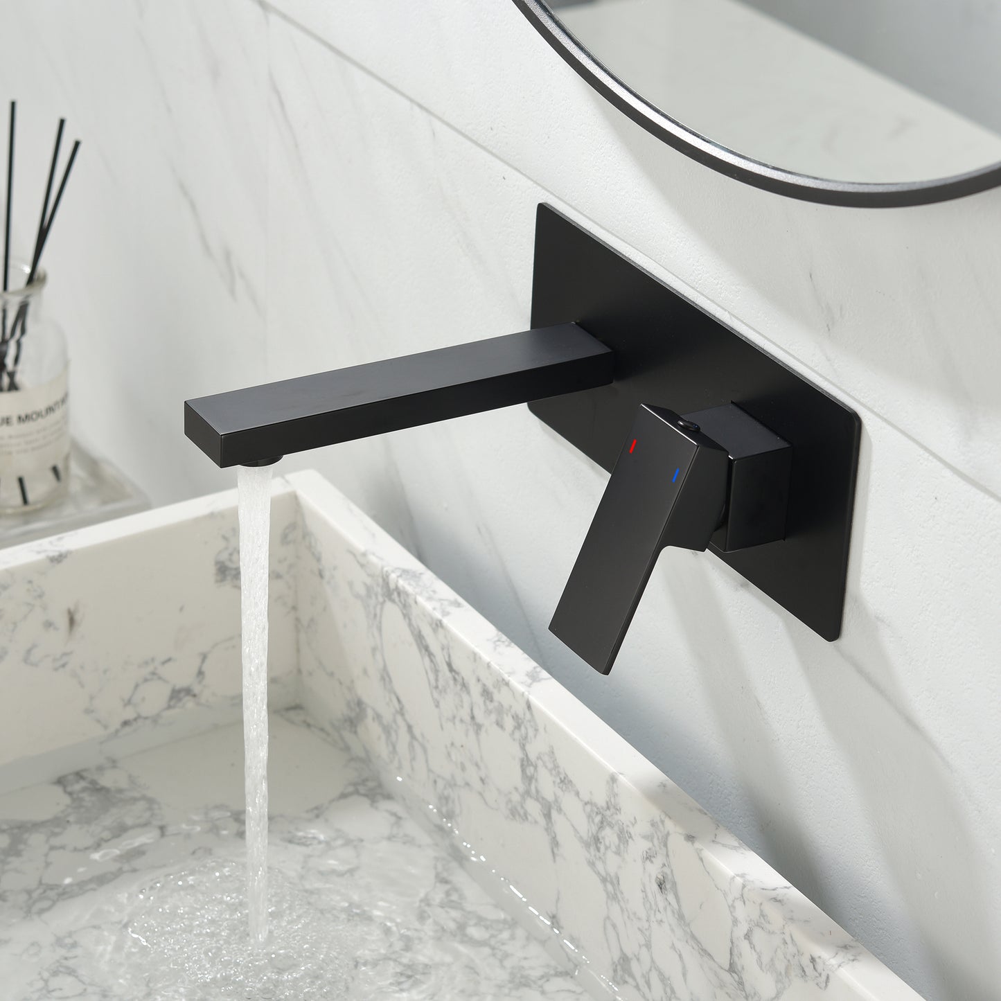 Elegance Enhanced: Stylish Matte Black Wall Mounted Bathroom Faucet