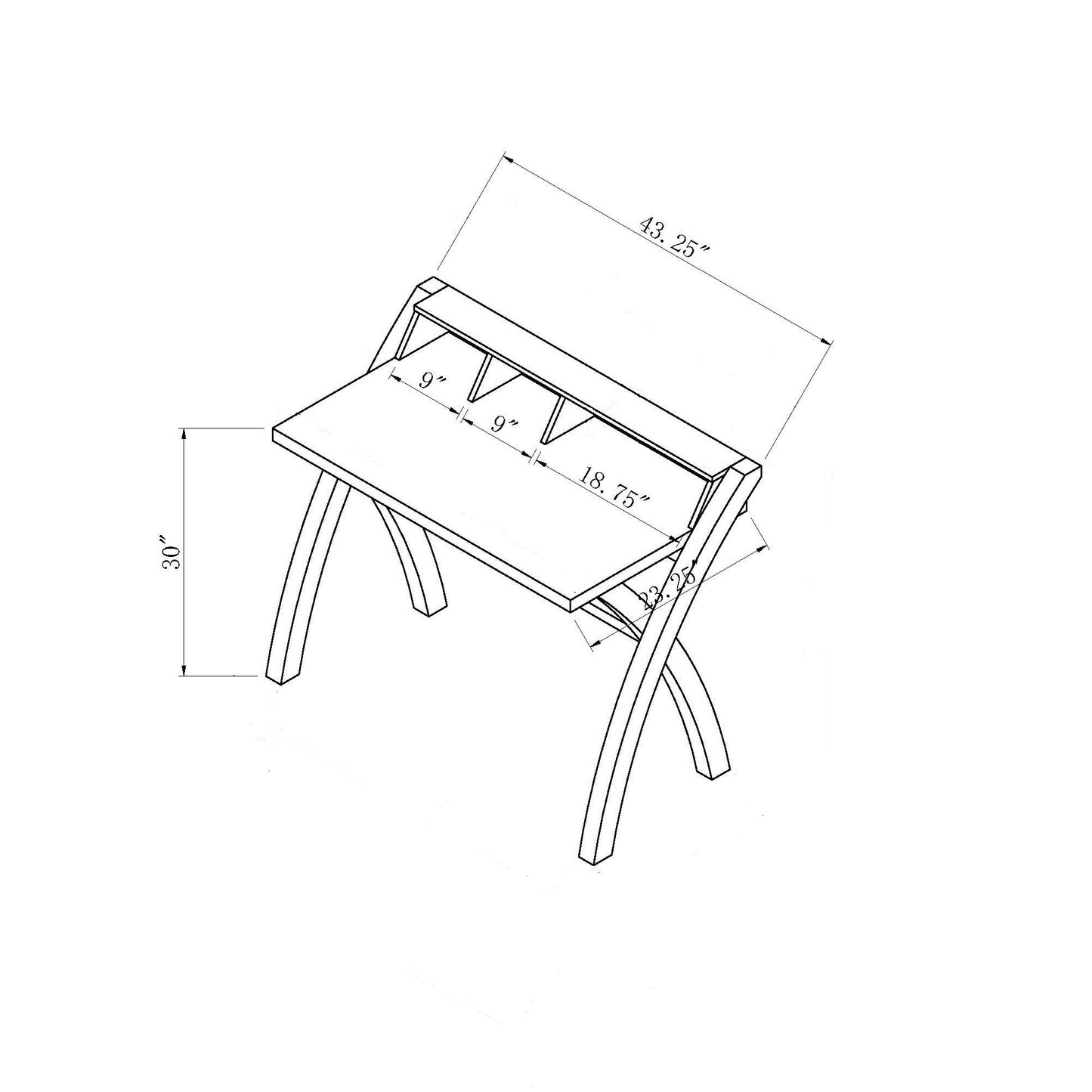 White Computer Workstation Desk with USB Ports and Open Shelves