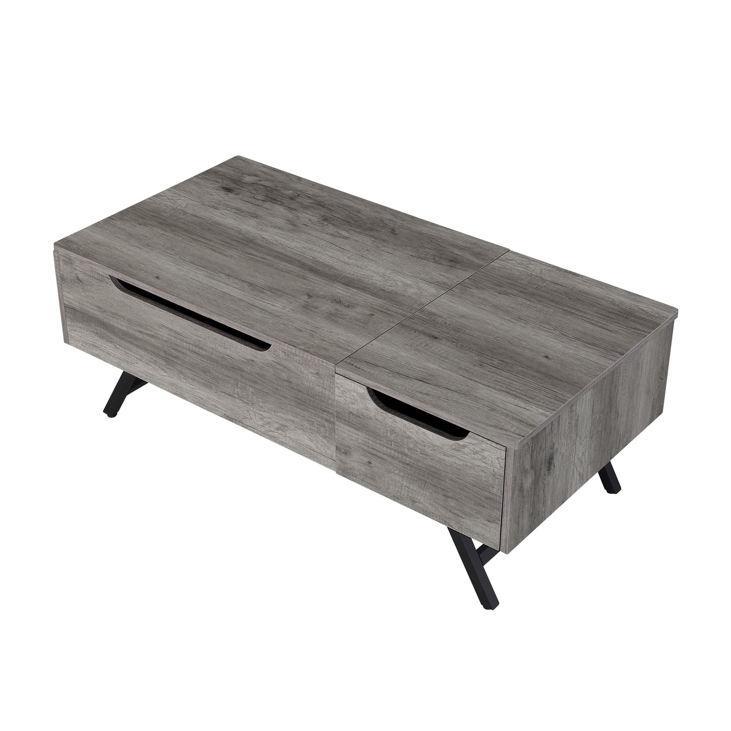 Gray Oak Finish Lift-Top Coffee Table with Storage by Throm LV00832