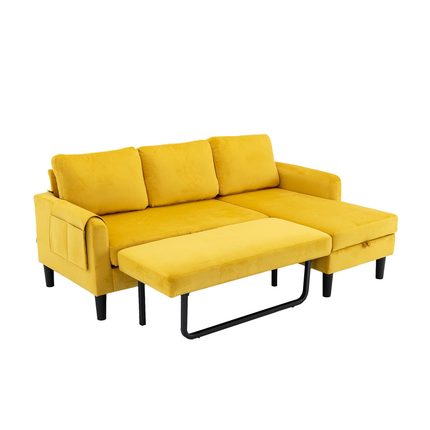 UNITED WE WIN Sectional Sofa Reversible Sectional Sleeper Sectional Sofa with Storage Chaise