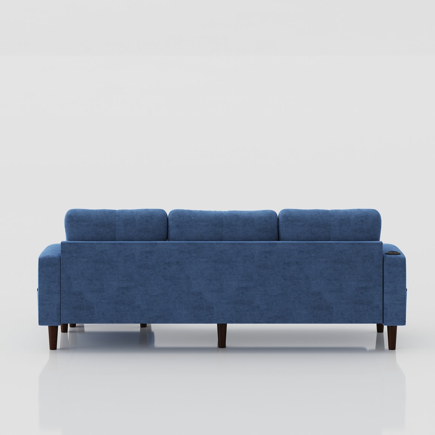 Convertible Combination Sofa Sofa L-Shaped Sofa with Storage Cabinet Footstool, Living Room Navy Blue Sofa, Living Room/Bedroom/Office/Small Space 3-Seater Combination Sofa