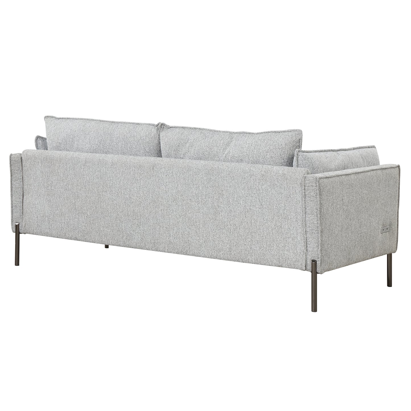 76.2 Modern Style 3-Seat Linen Fabric Sofa with USB Charging Ports