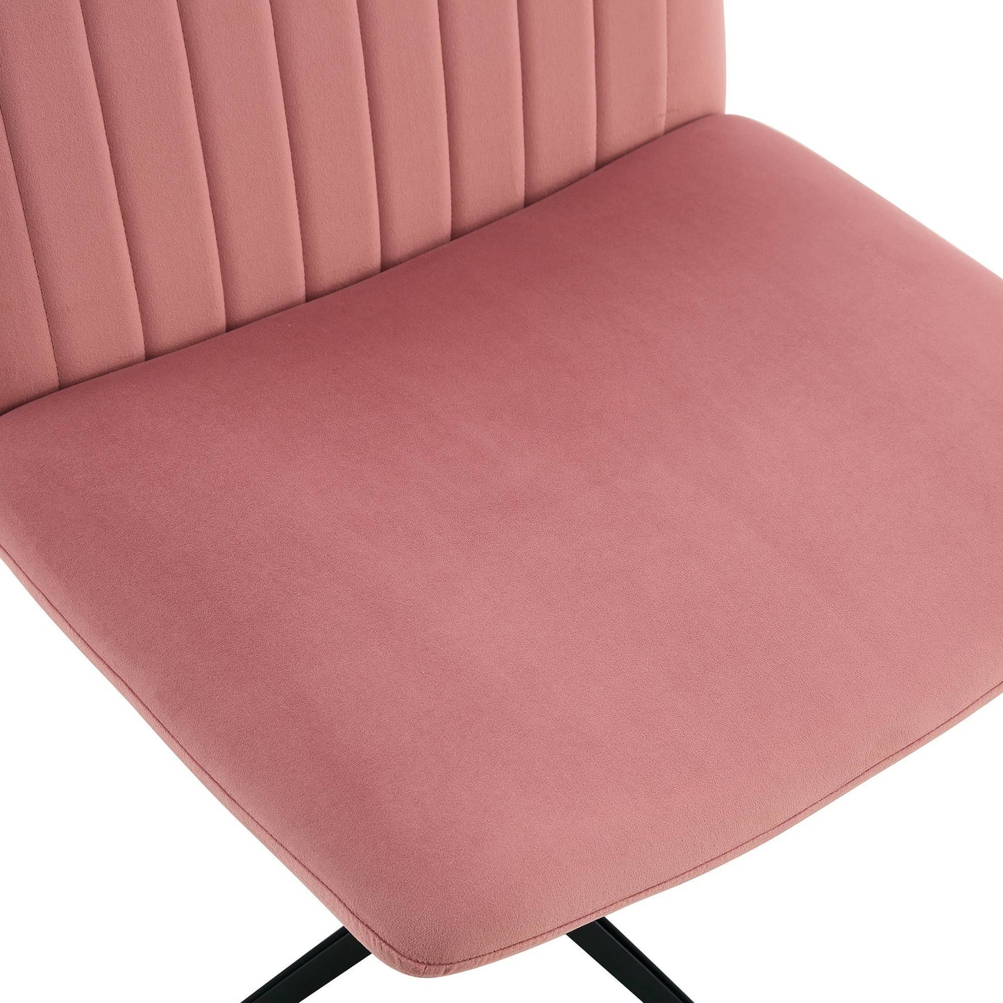 Pink Velvet Material. Home Computer Chair Office Chair Adjustable 360 °Swivel Cushion Chair With Black Foot Swivel Chair Makeup Chair Study Desk Chair. No WheelsW115167384