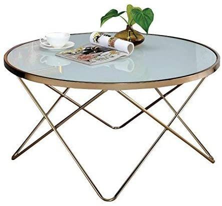 Champagne & Frosted Glass Valora Coffee Table with Elegant Design