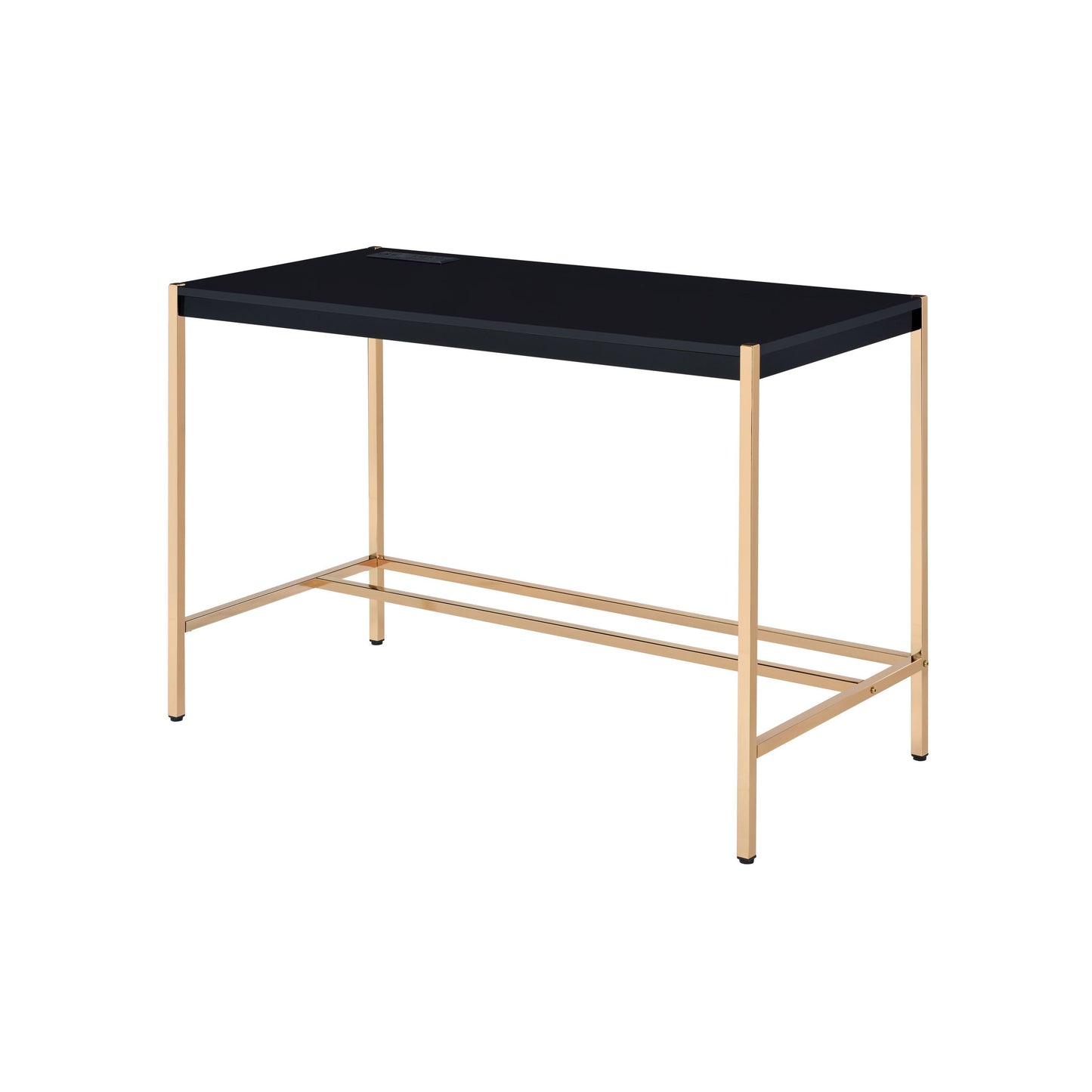 Sophisticated Black and Gold Writing Desk with USB Port - Midriaks OF00021