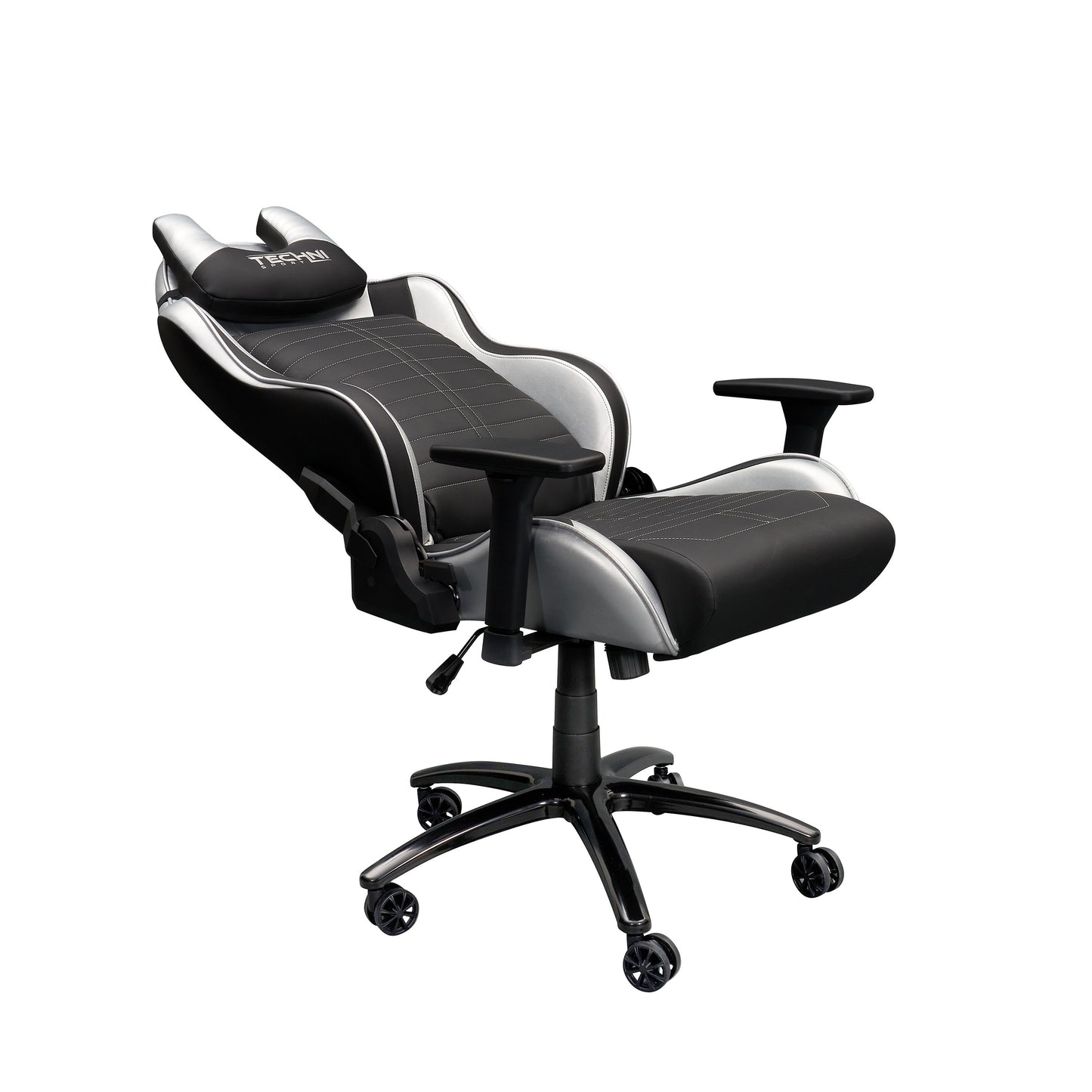 Techni Sport Ergonomic Racing Style Gaming  Chair - Silver