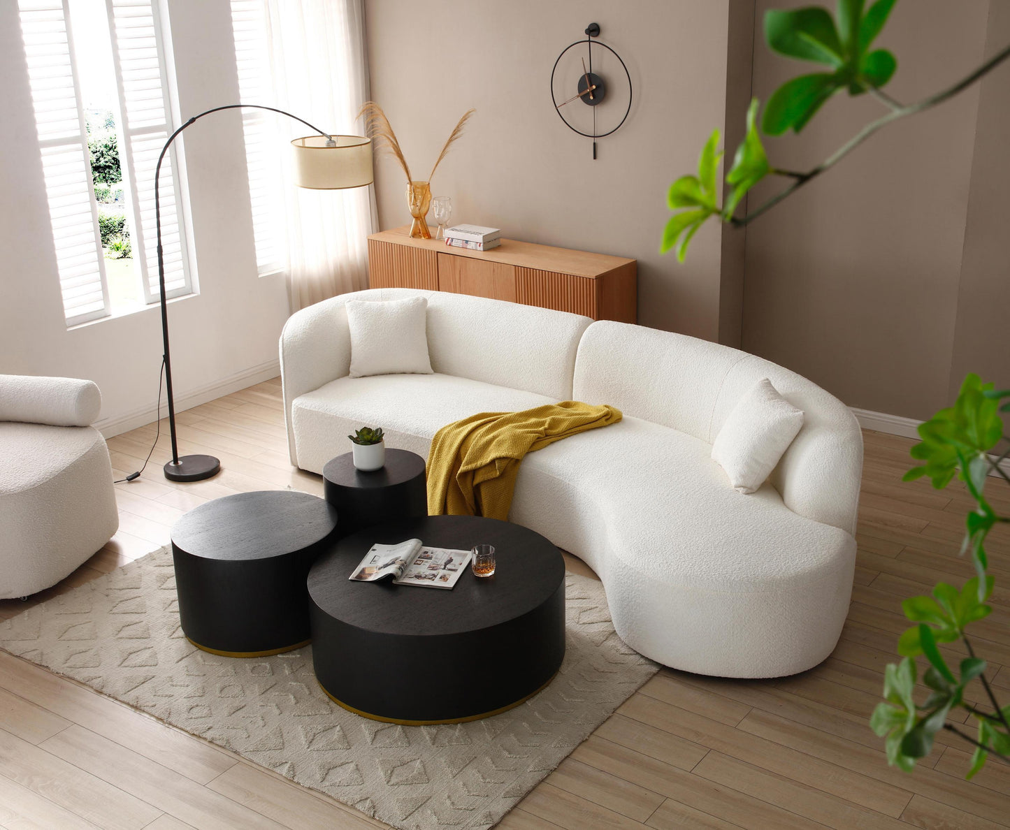 Elegant Set of 3 Fully Assembled Round Coffee Tables for Stylish Living Room