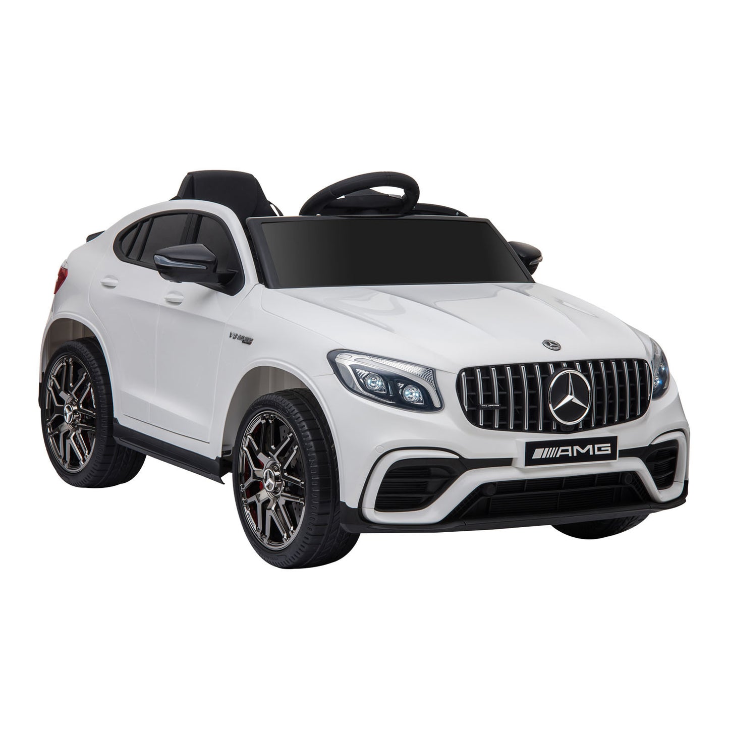 Aosom 12V Toddler Ride On Car with Remote Control, Mercedes Benz AMG GLC63S Coupe, Electric Car with 2 Speed, MP3 Player, Light, Horn, Songs, Suspension, White