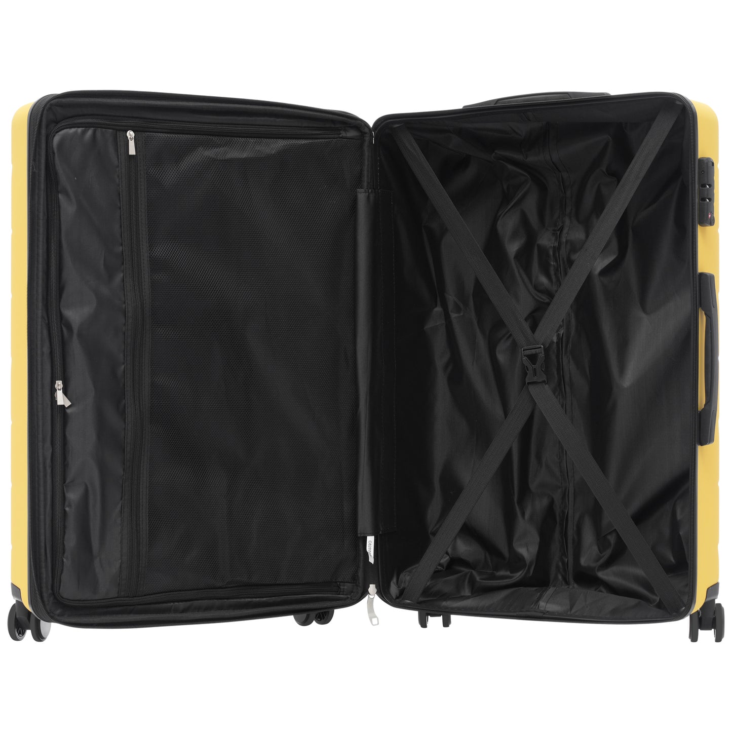 Luggage Sets 3 Piece Suitcase Set 20/24/28,Carry on Luggage Airline Approved,Hard Case with Spinner Wheels, Yellow and Black