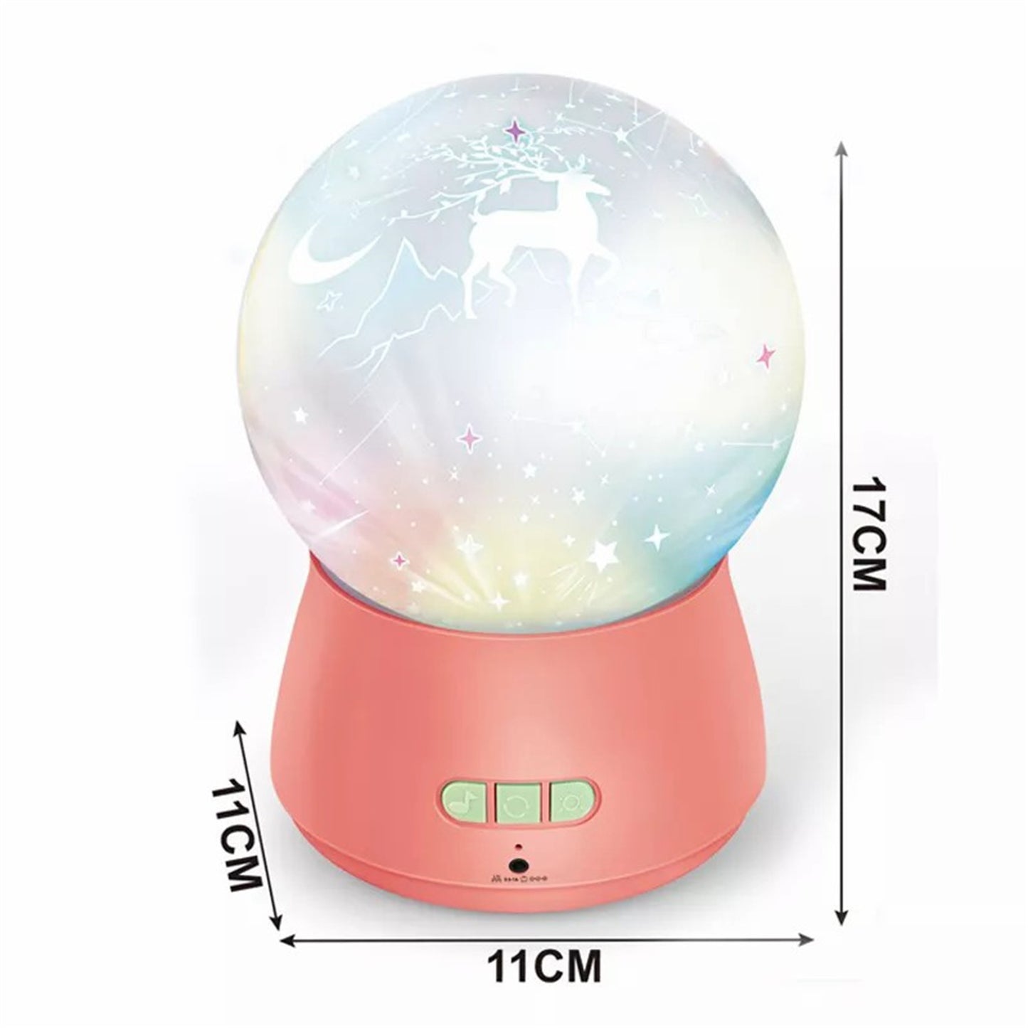 360 Degree Rotating Music Projection Night Light with Soothing Red Glow