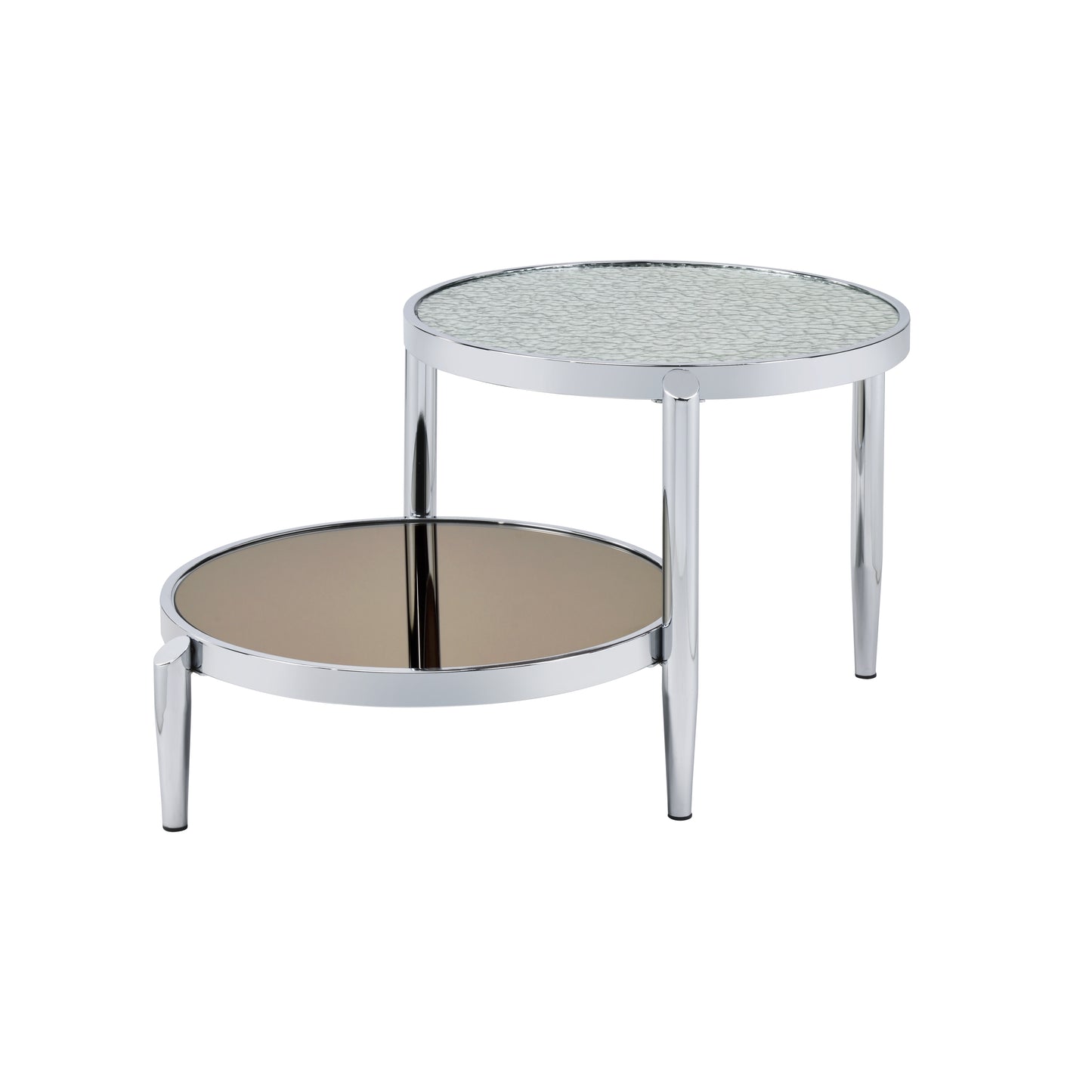 Elegant Glass and Chrome Finish Abbe Coffee Table LV00572