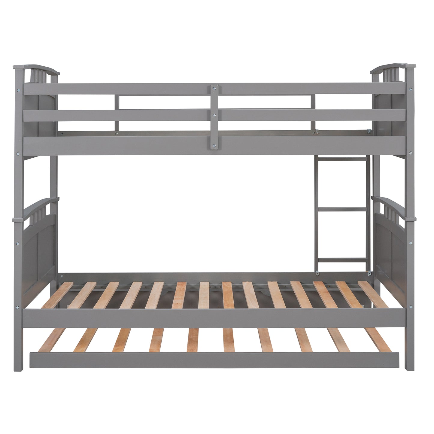 Separable Twin Over Twin Bunk Bed Set with Trundle - Charcoal Gray