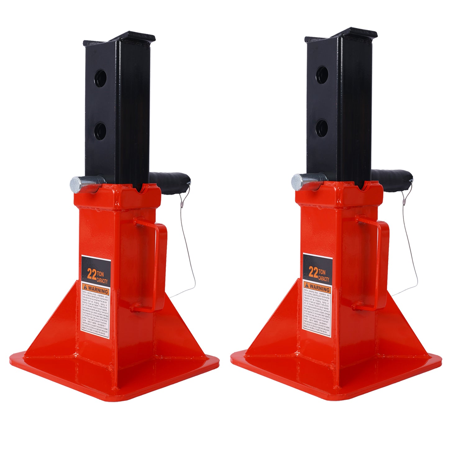 Heavy Duty Pin Type Professional Car Jack Stand with Lock, 22 Ton (44,000 lb) Capacity, Red, 1 Pair