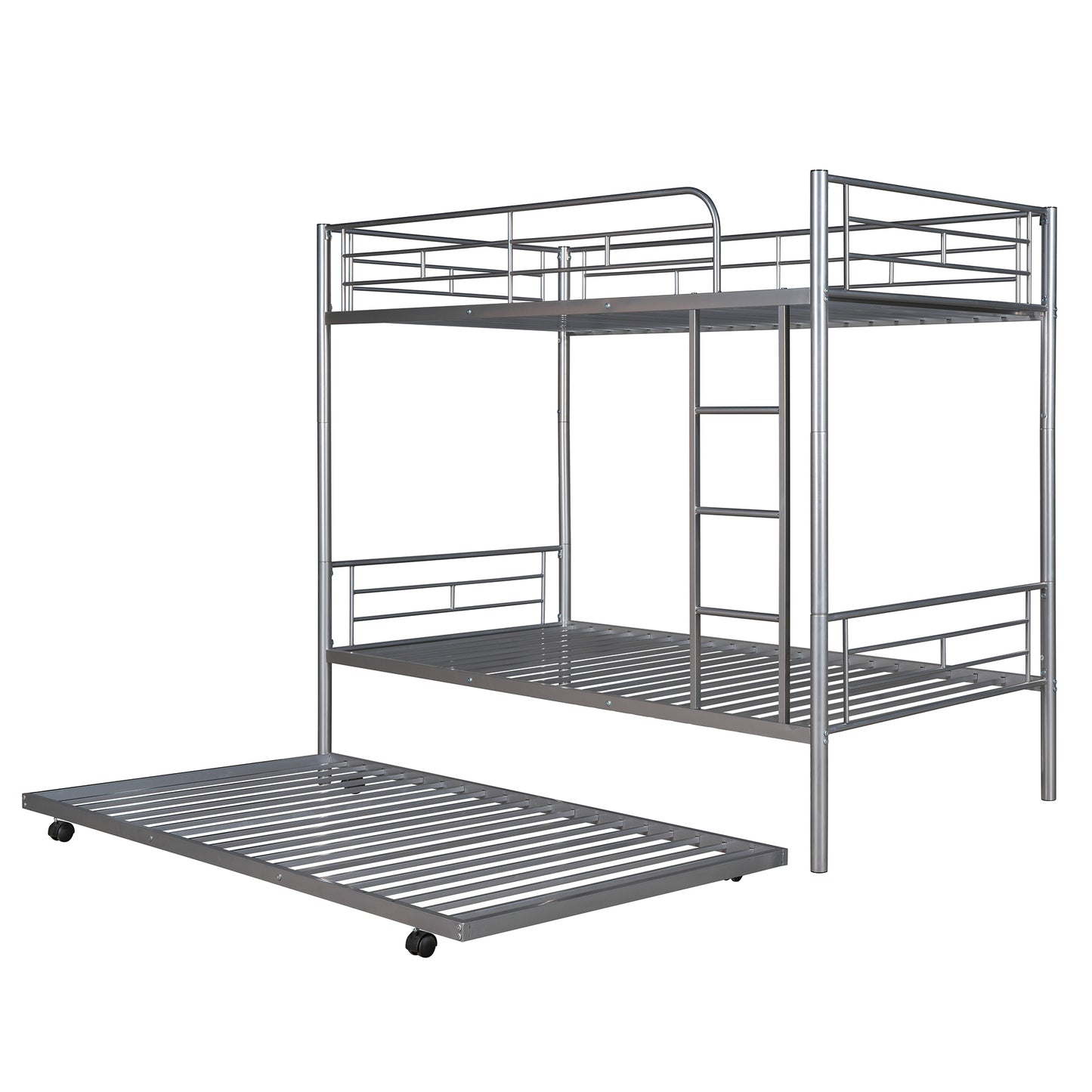 Convertible Twin Metal Bunk Bed With Trundle