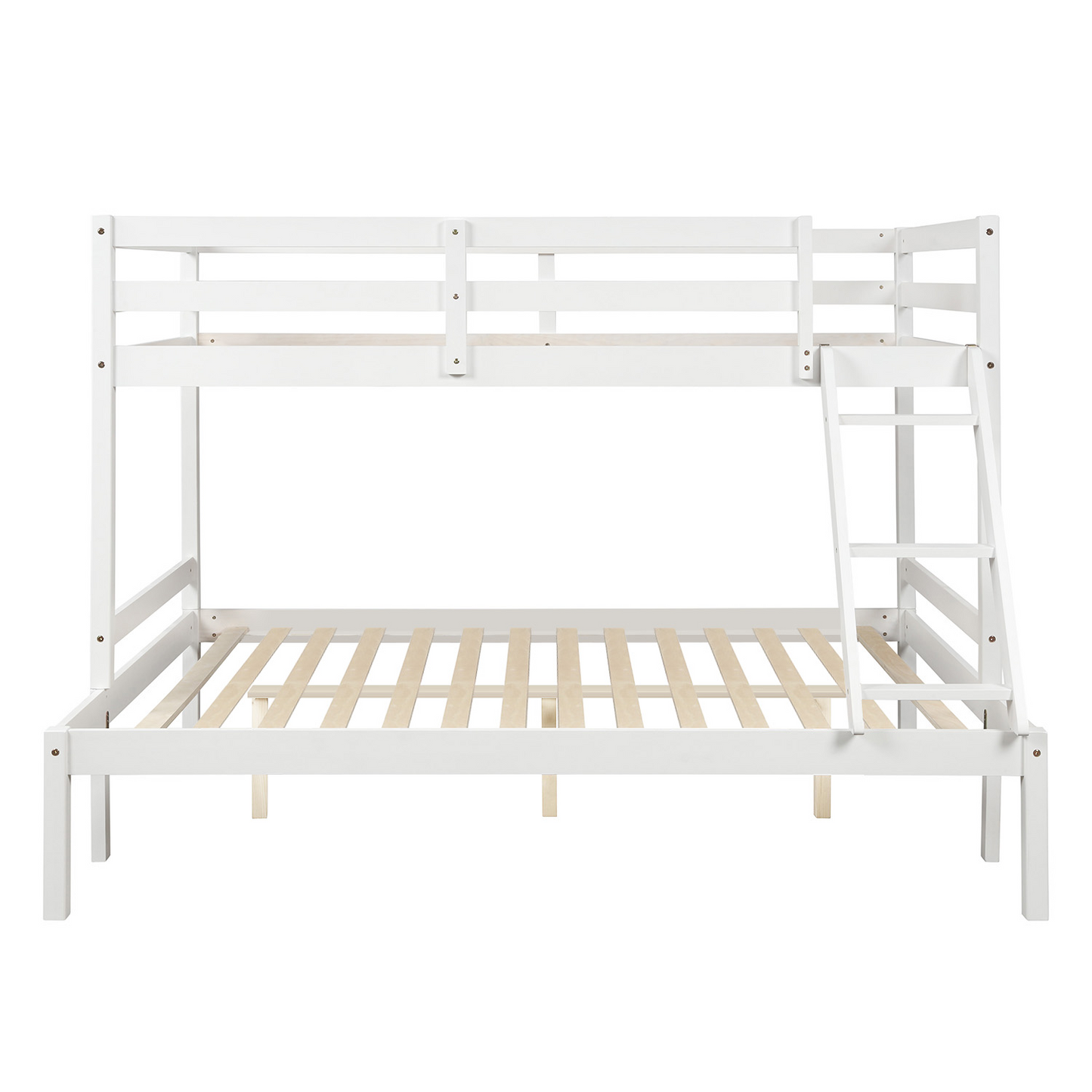 White Twin Over Full Bunk Bed with Versatile Design