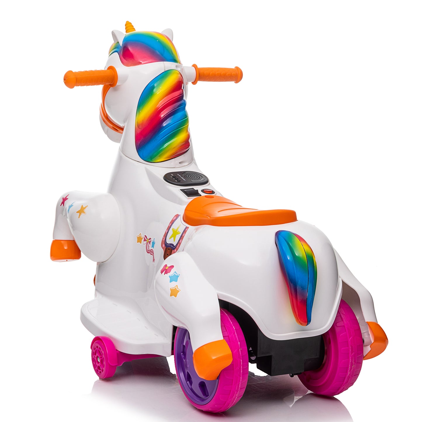 Unicorn stroller,Electric Toy Bike with Training Wheels for Kids 3-6,Colorful