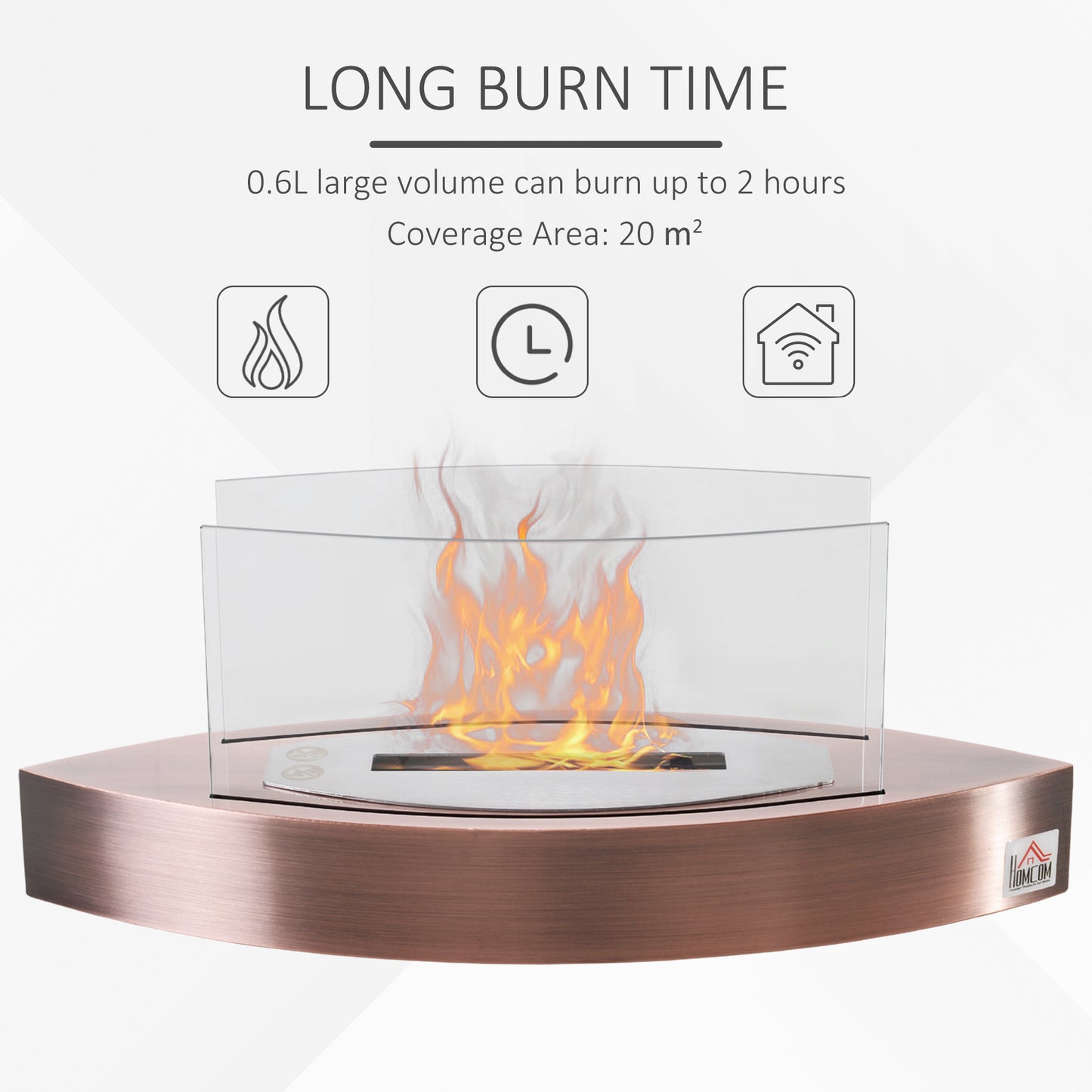 Tabletop Ethanol Fireplace with Clean-Burning Bioethanol Fuel