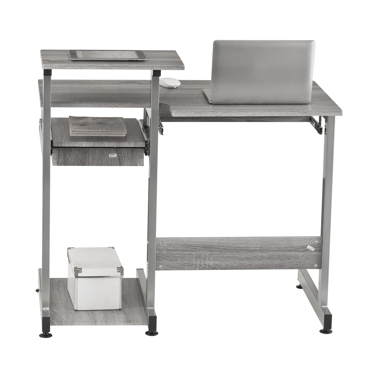 Techni Mobili Grey Computer Workstation Desk