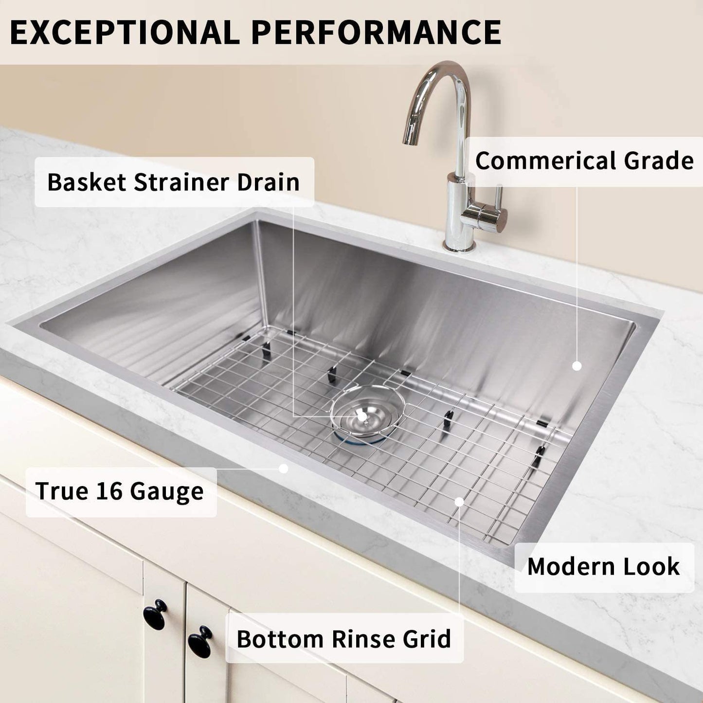 Premium 30-Inch Stainless Steel Kitchen Sink with Workstation Upgrade and Accessories, Silver - 3 Built-in Components Pack