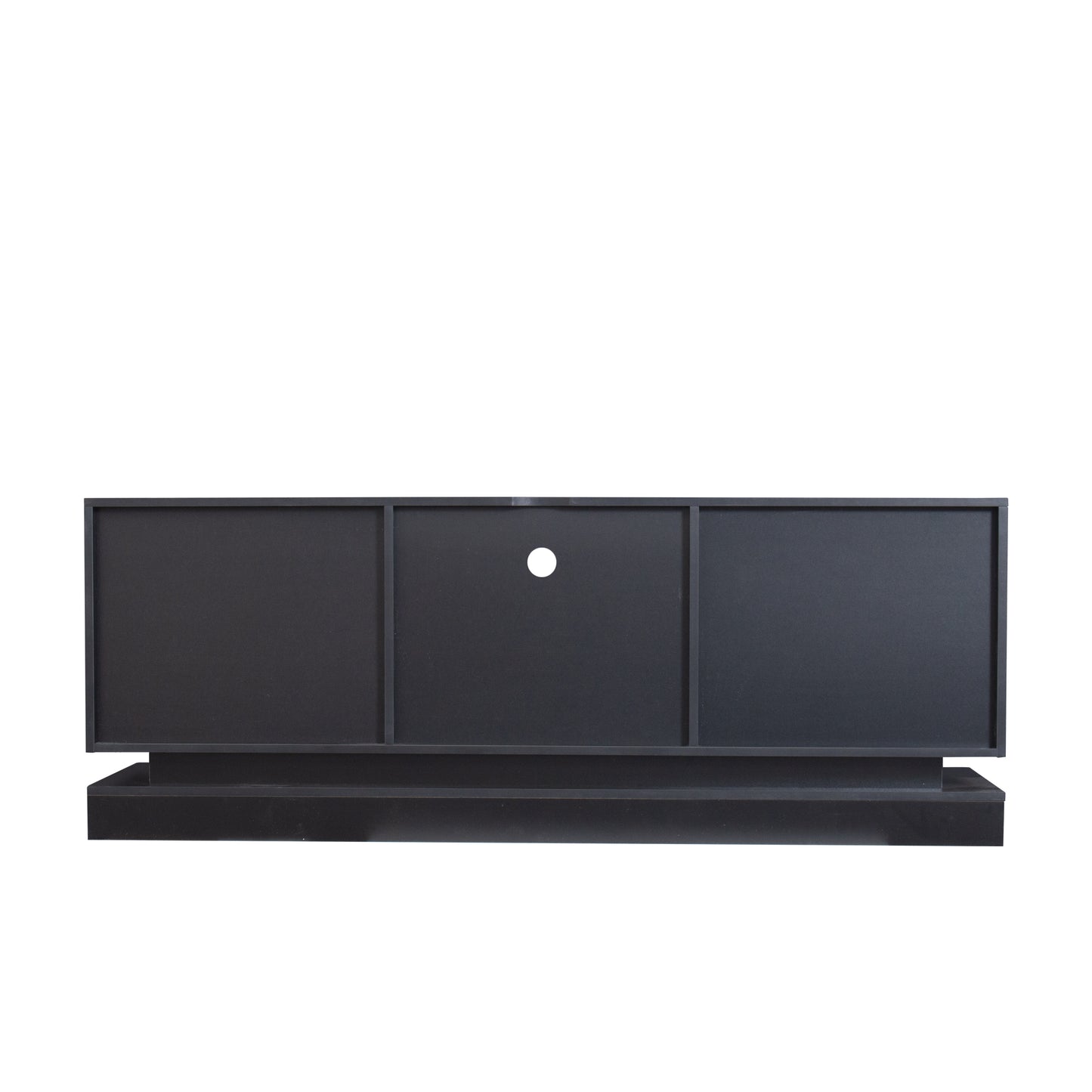 Sleek Black TV Stand with Color Changing LED Lights and Universal Entertainment Center