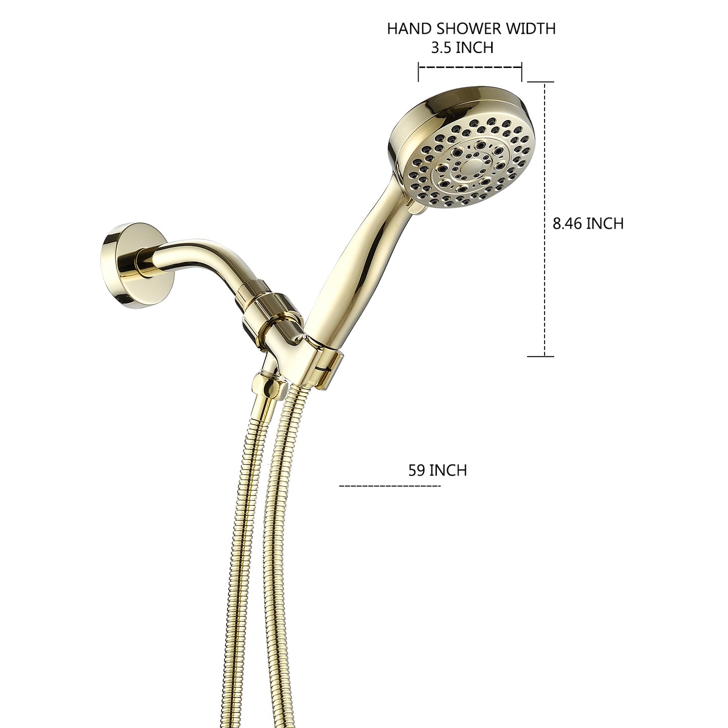 Luxurious High Pressure Gold Handheld Shower Head with Versatile Settings