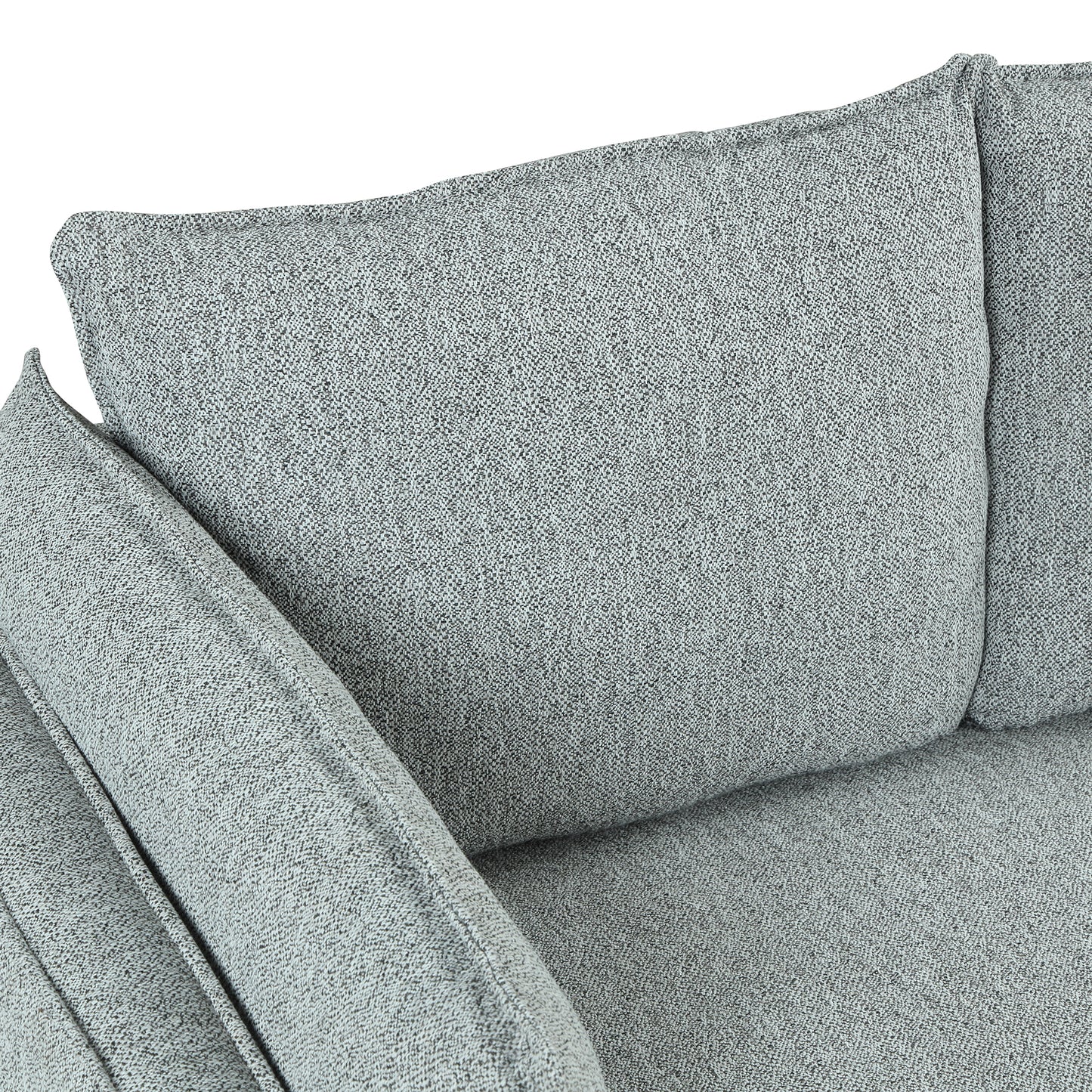 Small Space Modern Loveseat Sofa with Linen Fabric and Bolster Pillows