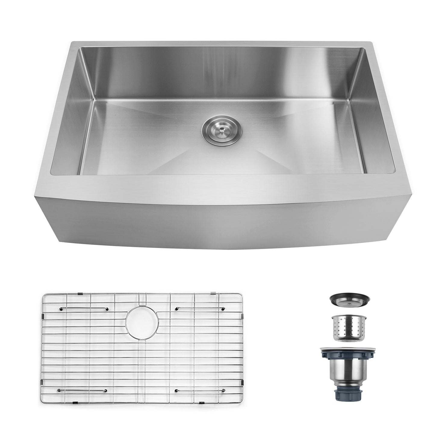 33-inch Premium Stainless Steel Farmhouse Kitchen Sink, Single Bowl 18 Gauge