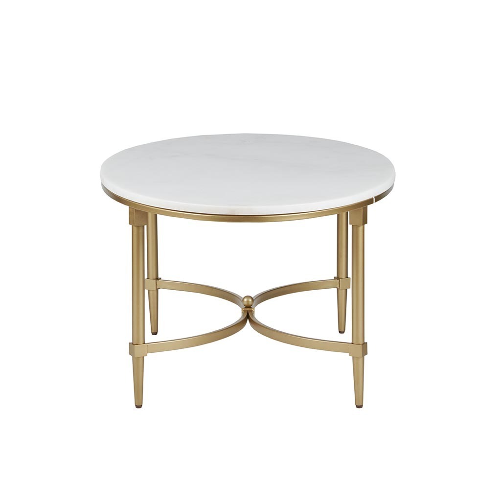 Luxurious White Marble and Gold Coffee Table