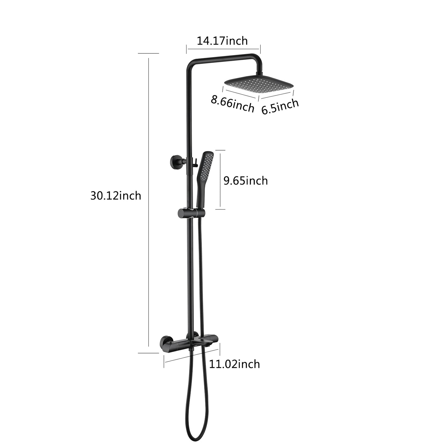 Luxurious Matte Black 3-Function Shower System for Enhanced Shower Experience