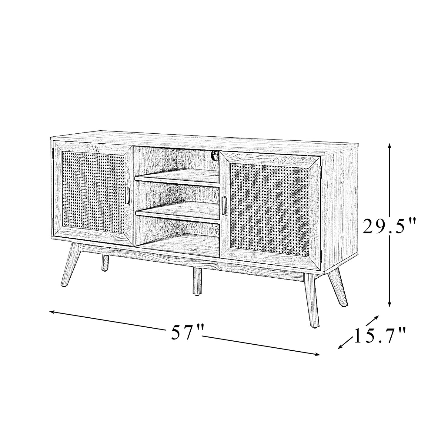 Scylla Solid Oak TV Stand for 65-Inch TVs with Two Doors