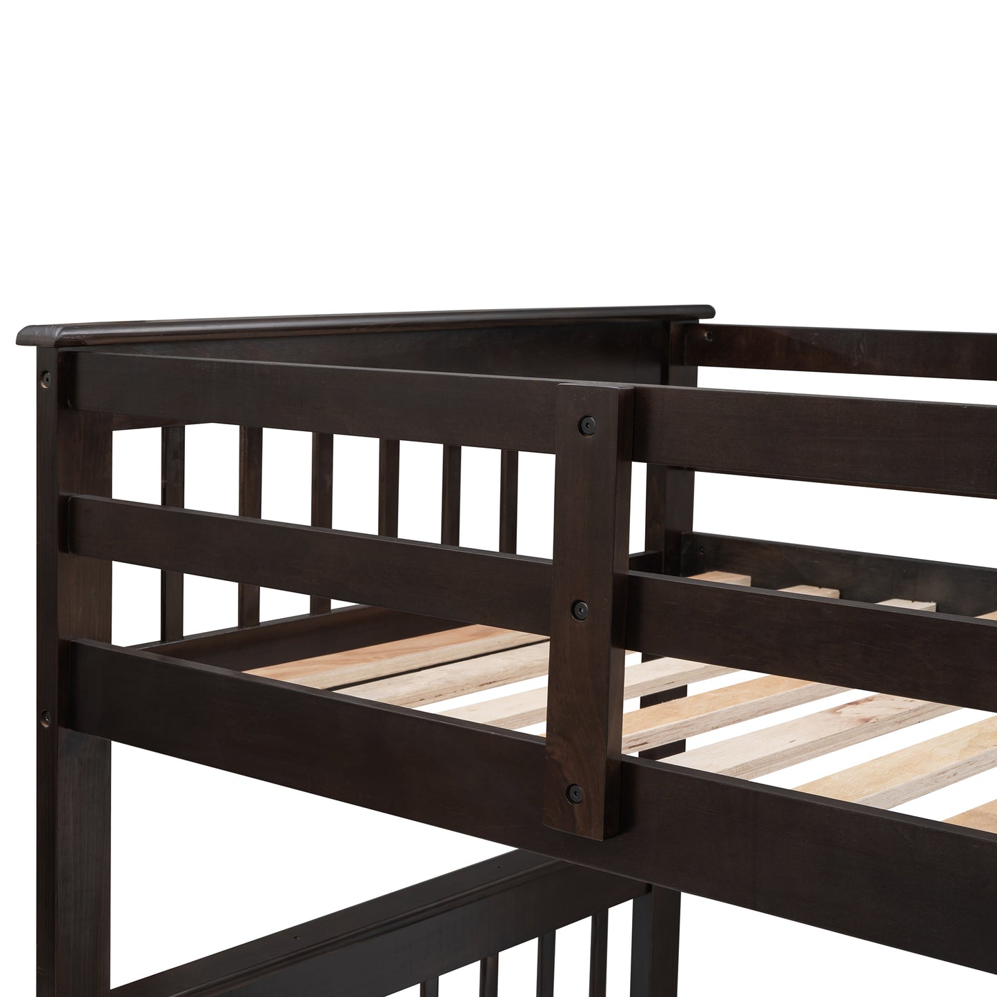 Stairway Twin-Over-Full Bunk Bed with Drawer and Storage in Espresso - Ultimate Sleeping Solution