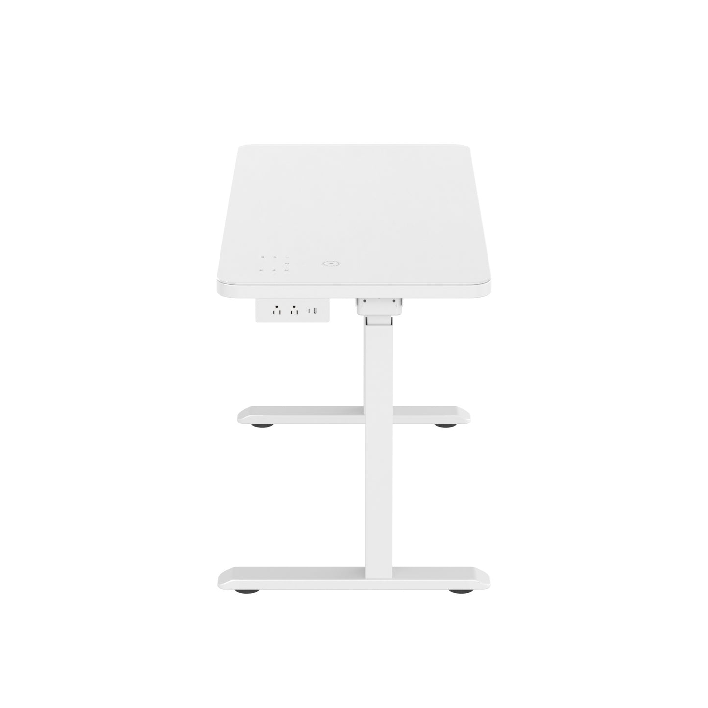 White Glass Top Desk with Concealed Wireless Charging功能