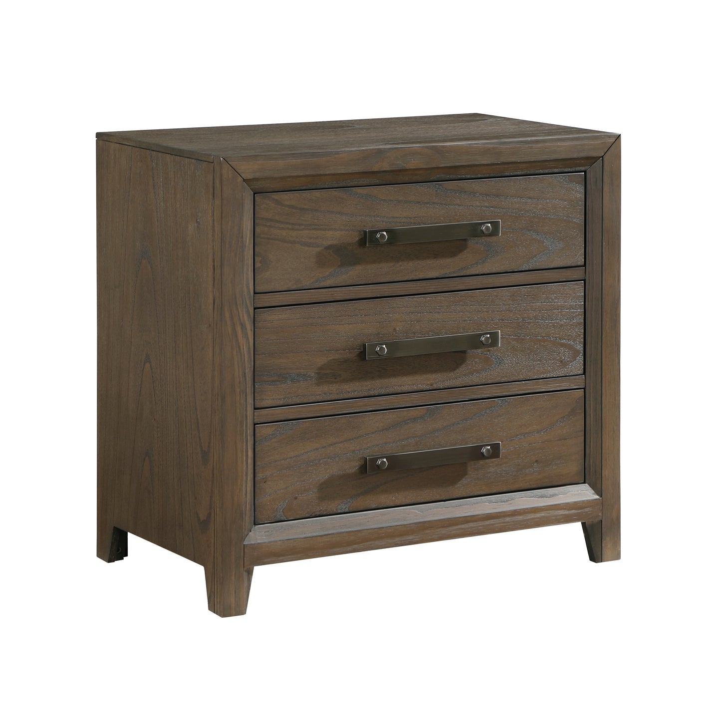 Dark Walnut Finish Nightstand of 3 Drawers Classic Design Bedroom Furniture 1pc