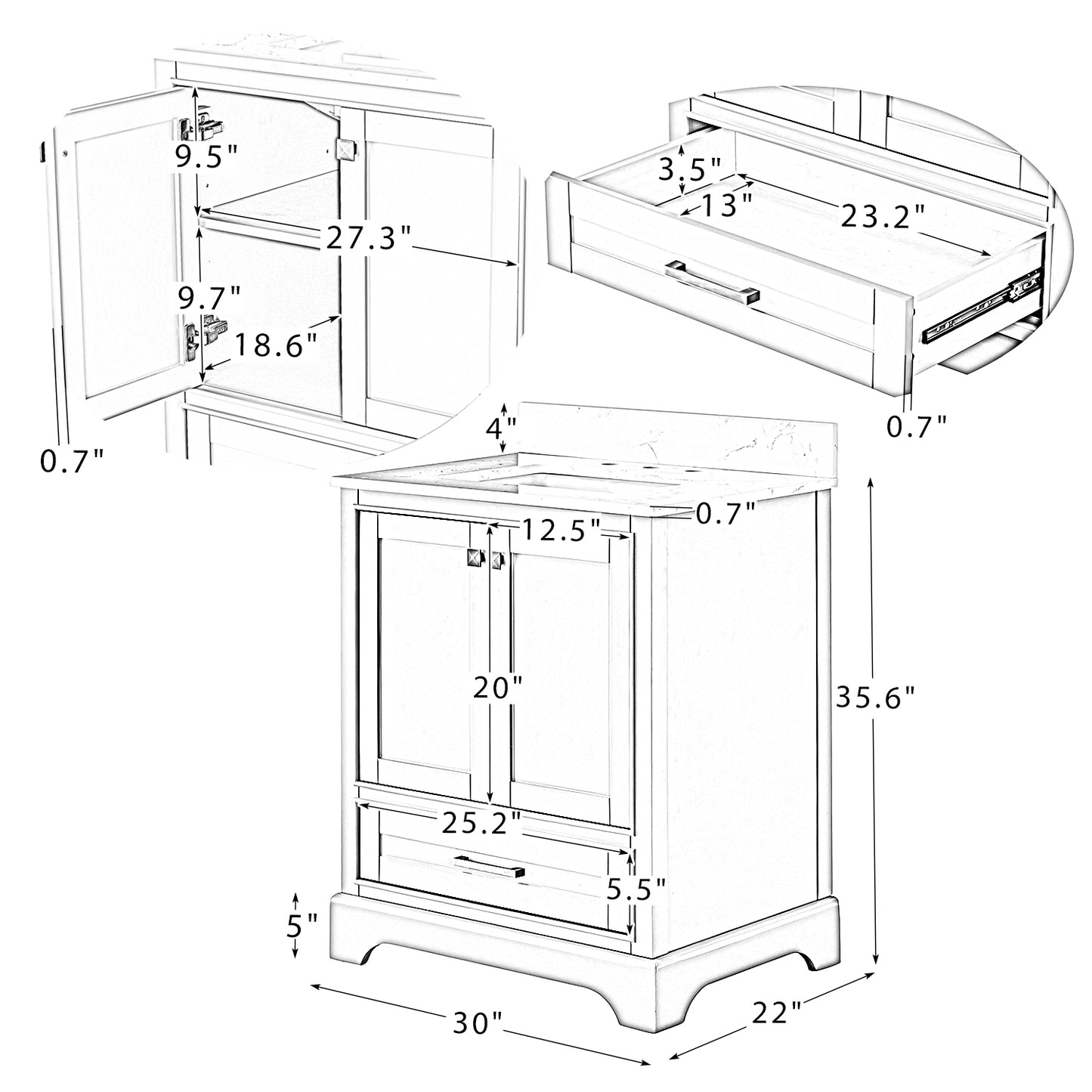 Lawrence 30" Single Bathroom Vanity Set