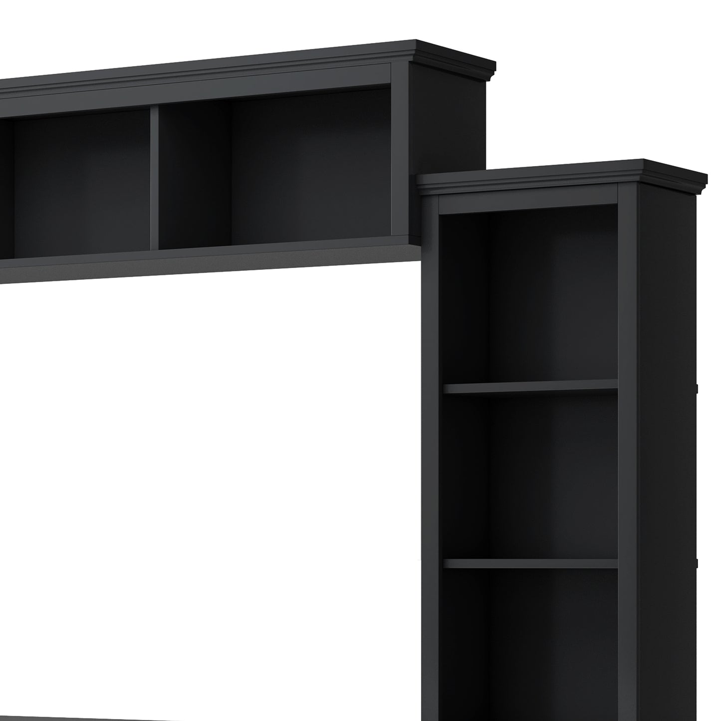 Sleek Entertainment Wall Unit with Bridge and Tempered Glass Door, Modern TV Console for TVs Up To 70