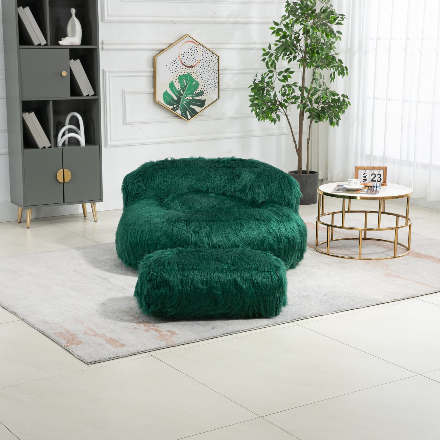 Plush Bean Bag Chair with High Density Foam Filling