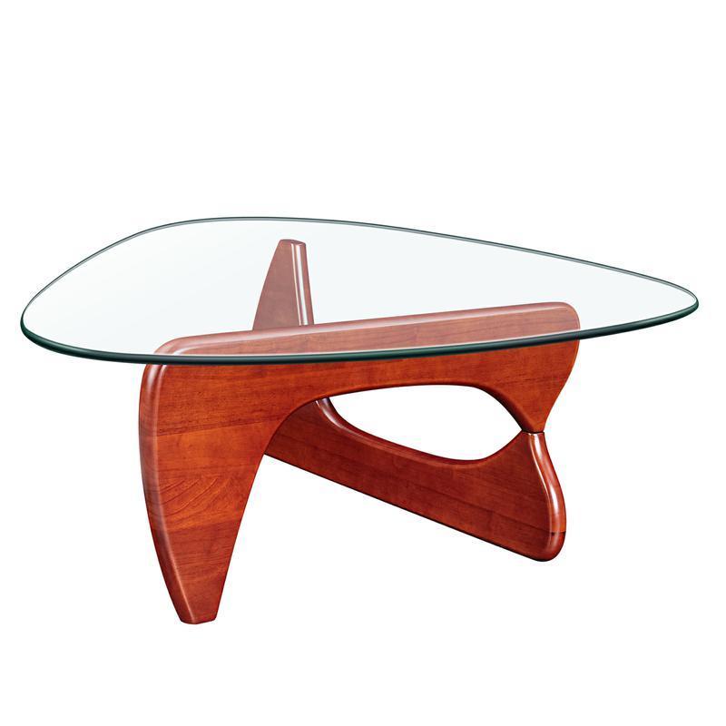 Sleek Cherry Finish Solid Wood Coffee Table