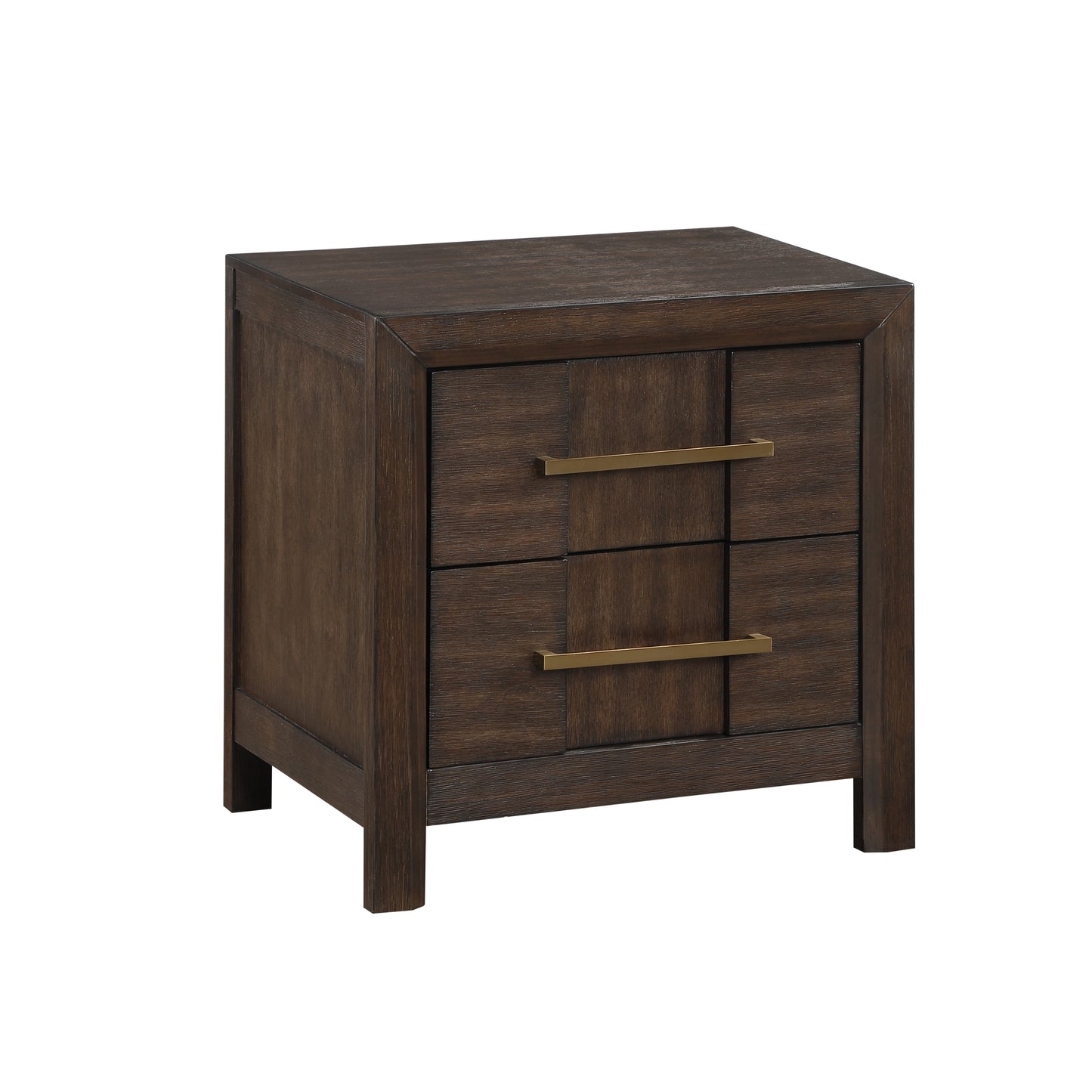 Kenzo Modern Style Nightstand Made with Wood in Walnut