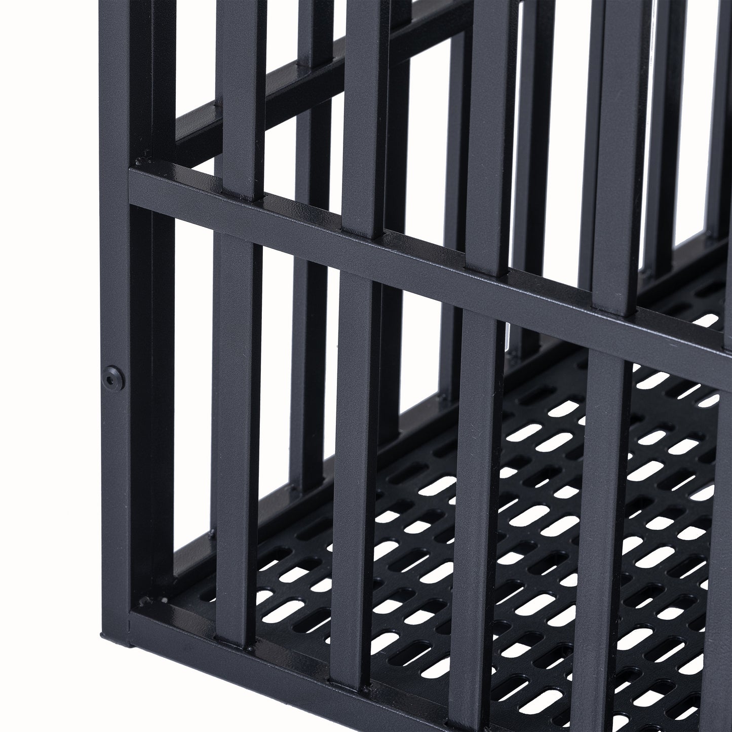 NEW HEAVY DUTY DOG CRATE FURNITURE FOR LARGE DOGS WOOD & STEEL DESIGN DOG CAGE INDOOR & OUTDOOR PET KENNEL 38X30X32INCH PET PLAYPEN WITH COVER METAL DOG FENCE CRATE BLACK