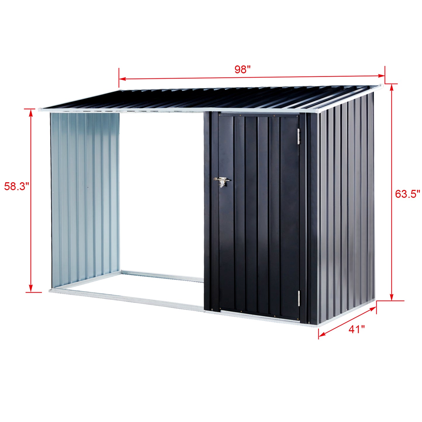 Firewood Storage Shed, Outdoor Firewood Rack, Outdoor Storage Shed with Log Holder, Firewood Shelter for Patio, Anthracite Galvanized Steel