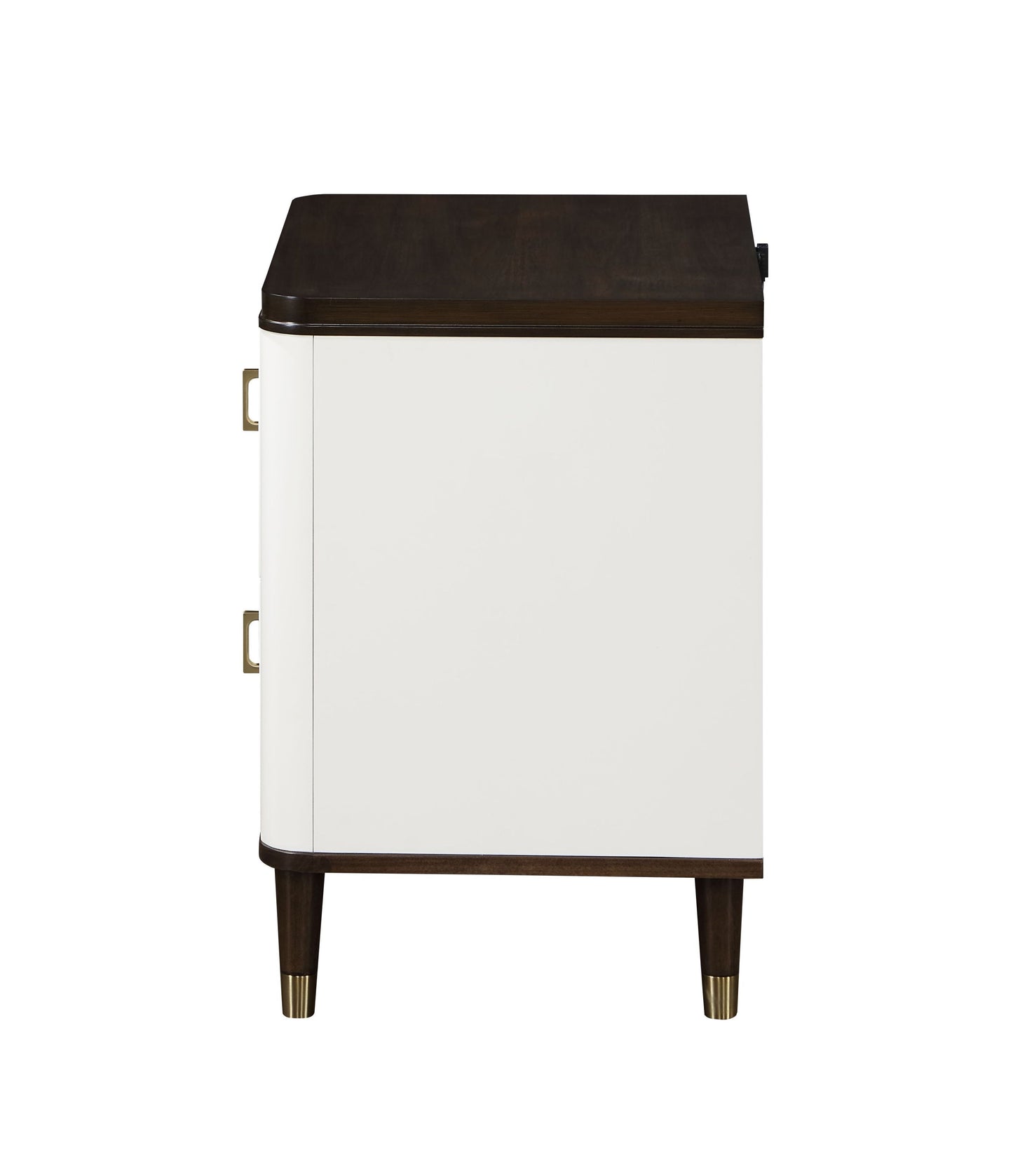 Carena Nightstand w/USB, White & Brown Finish BD02028