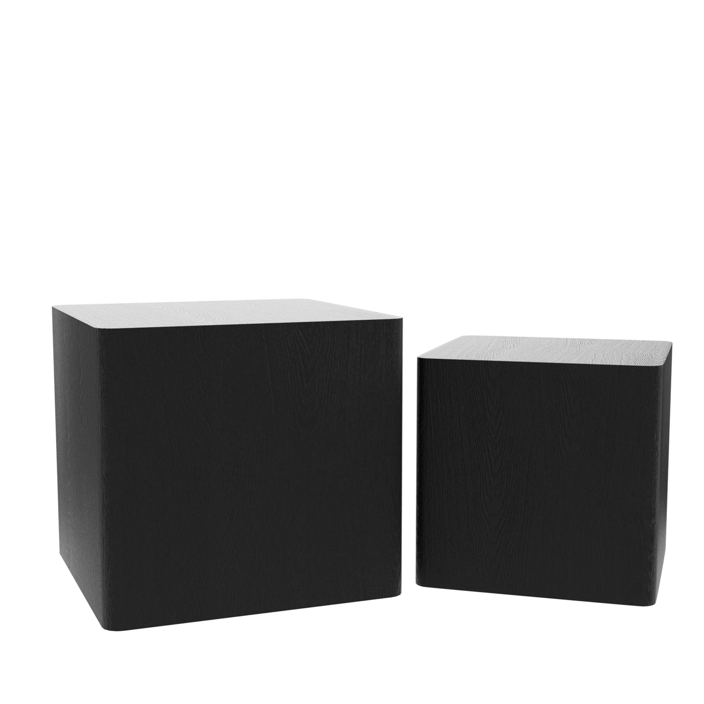 Black MDF Nesting Coffee & Side Tables Set