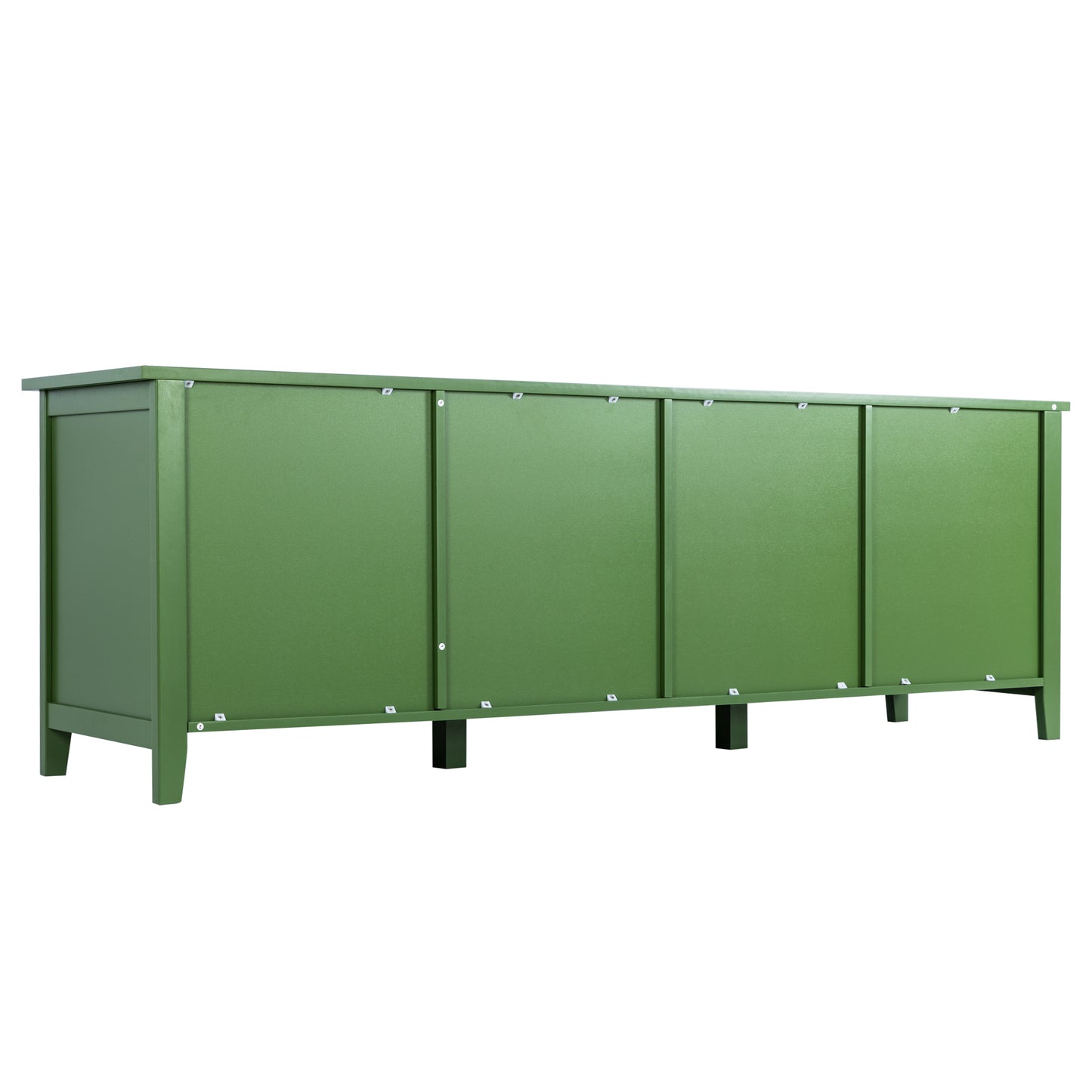 Stylish 71-Inch TV Cabinet with Rainbow Glass Doors and Retro Green Finish