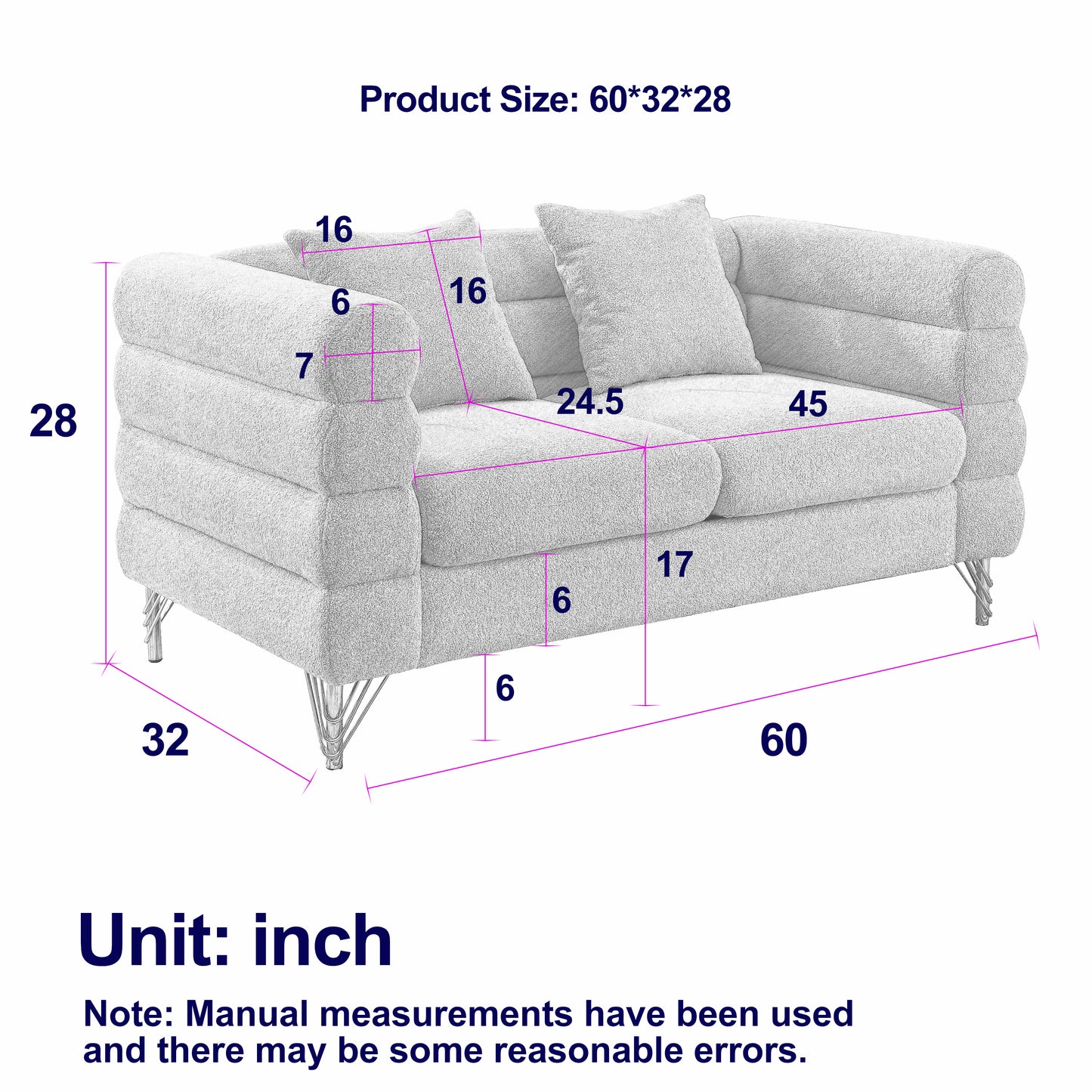 Buccleuch 2 Seater Sectional Sofa with Premium Lumbar Pillows