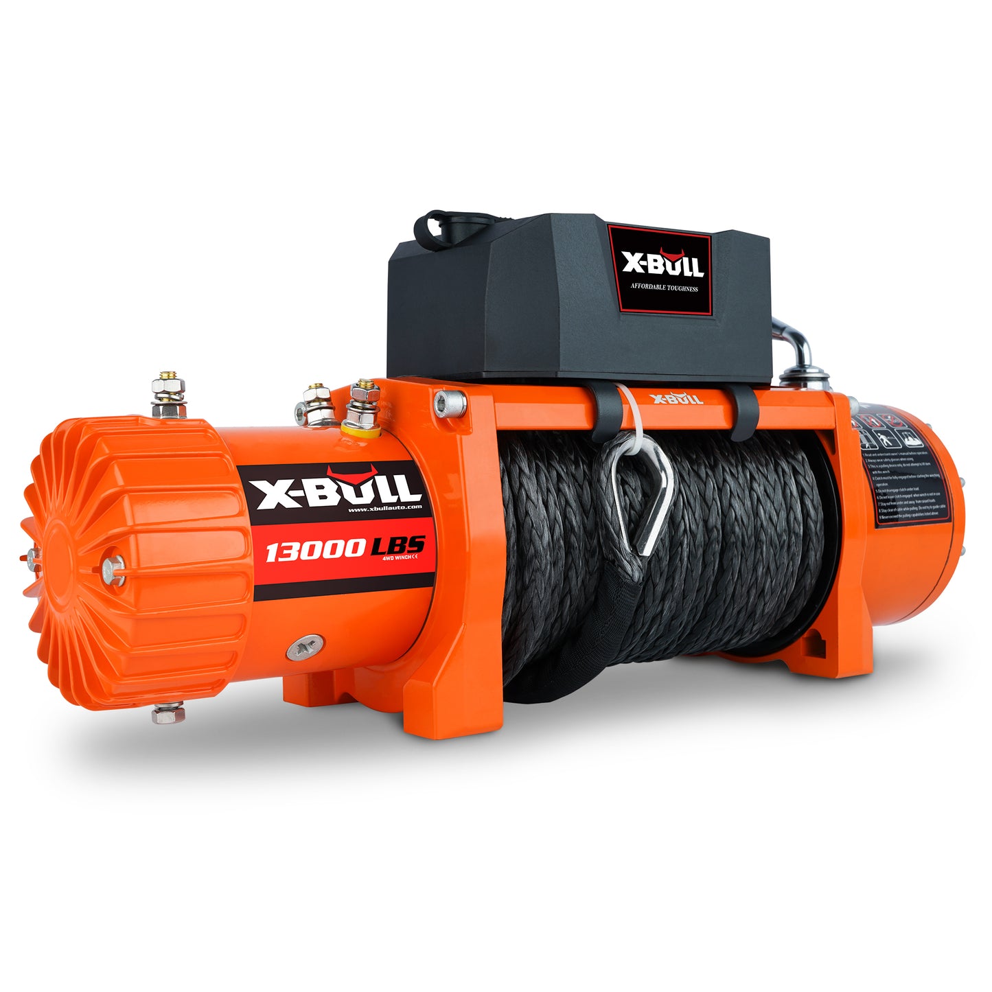 X-BULL 12V Electric Winch with 13000 LBS Capacity and Synthetic Rope - Upgraded Version