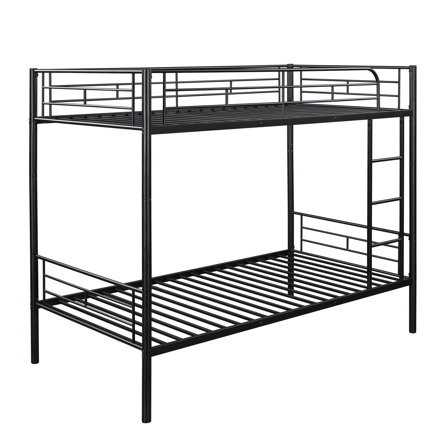 Contemporary Twin Metal Bunk Bed with Separable Twin Beds Option - Black